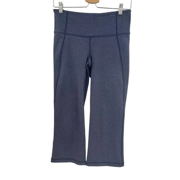 Lululemon Gather‎ & Crow Crop Heathered Deep Indigo Blue Size 6 - Picture 1 of 7
